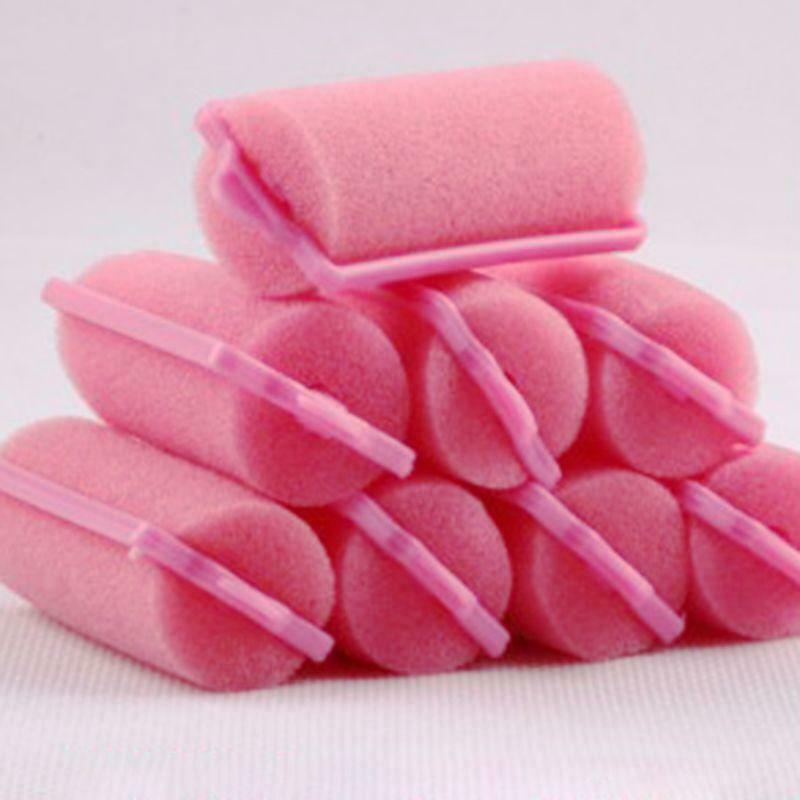 Soft Sponge Hair Rollers Pink DIY Hair Styling Foam Curler Hairdressing Tool