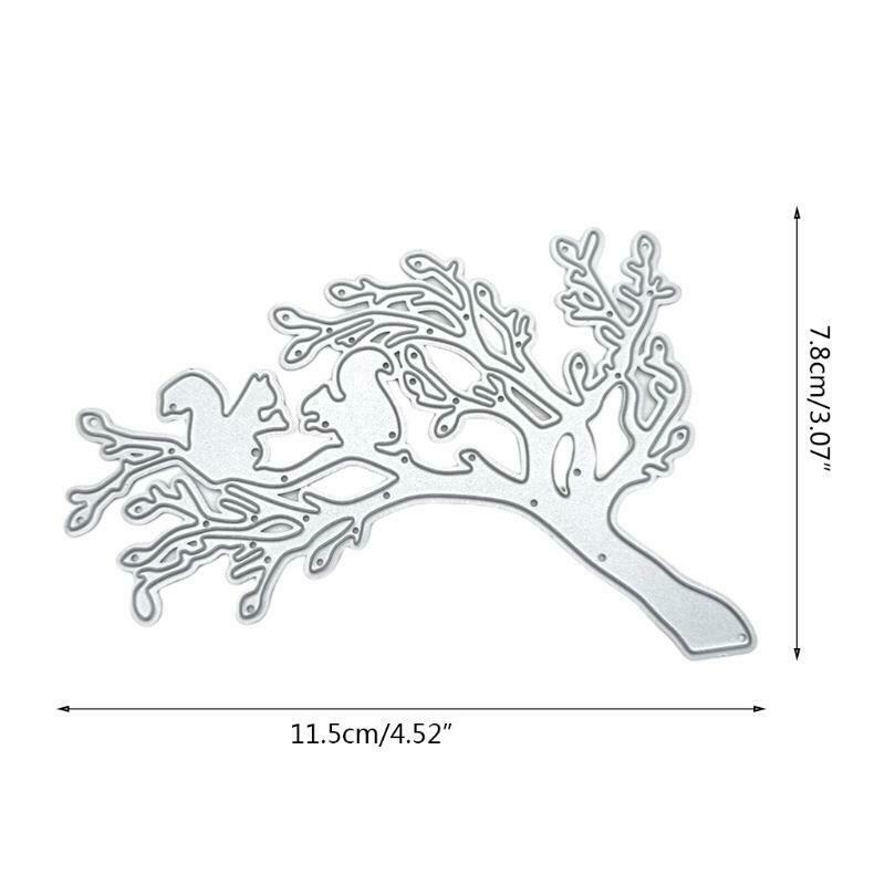 Tree Branches Leaves Brid Metal Cutting Dies Stencil DIY Embossing Template Mold
