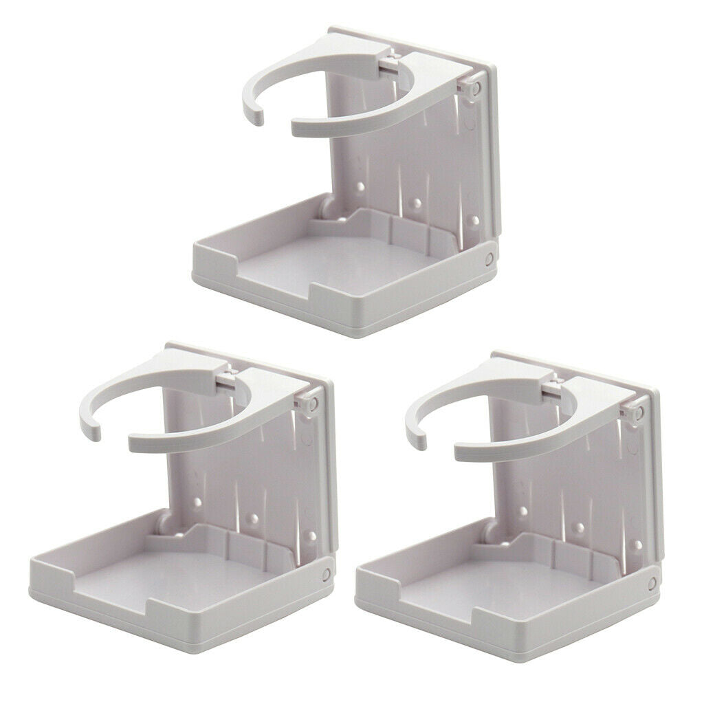 3 Pieces Plastic Drink Holder for Marine Boats Truck Cup Can Holder (White)