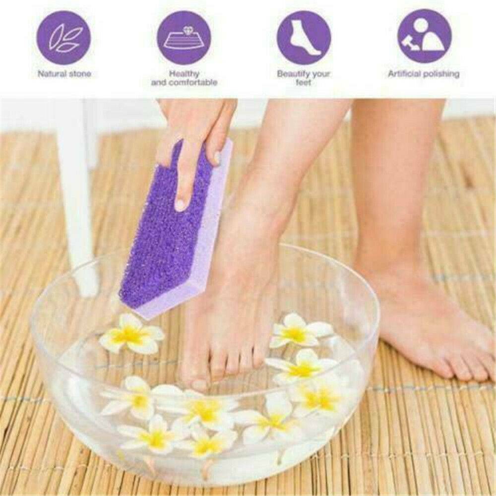 4X/Set Sponge Stone Exfoliate Foot Care Hard Dead Skin Remover Pedicure Scrubber
