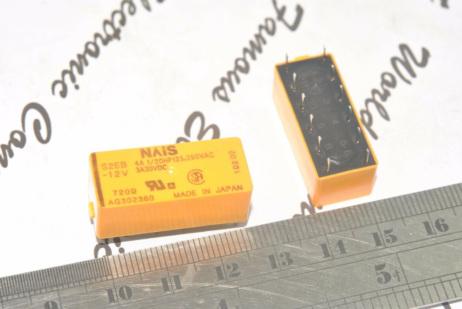 2pcs -  NAIS S2EB-12V 4A 1/20HP125.250VAC 3A30VDC Relay