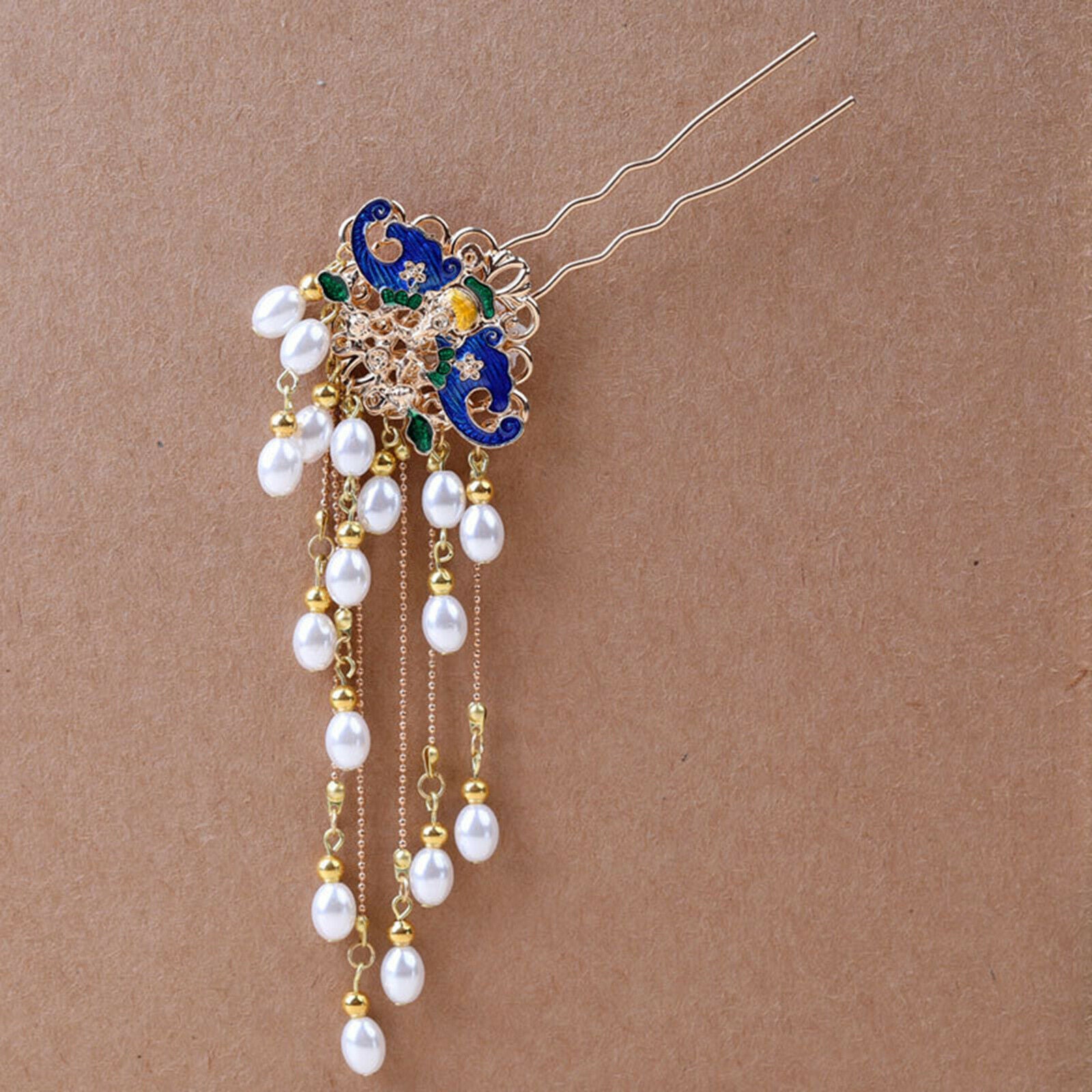 Women Hair Chopstick Flower Crystal Wedding Party Hair Pins Clips Hair Decor