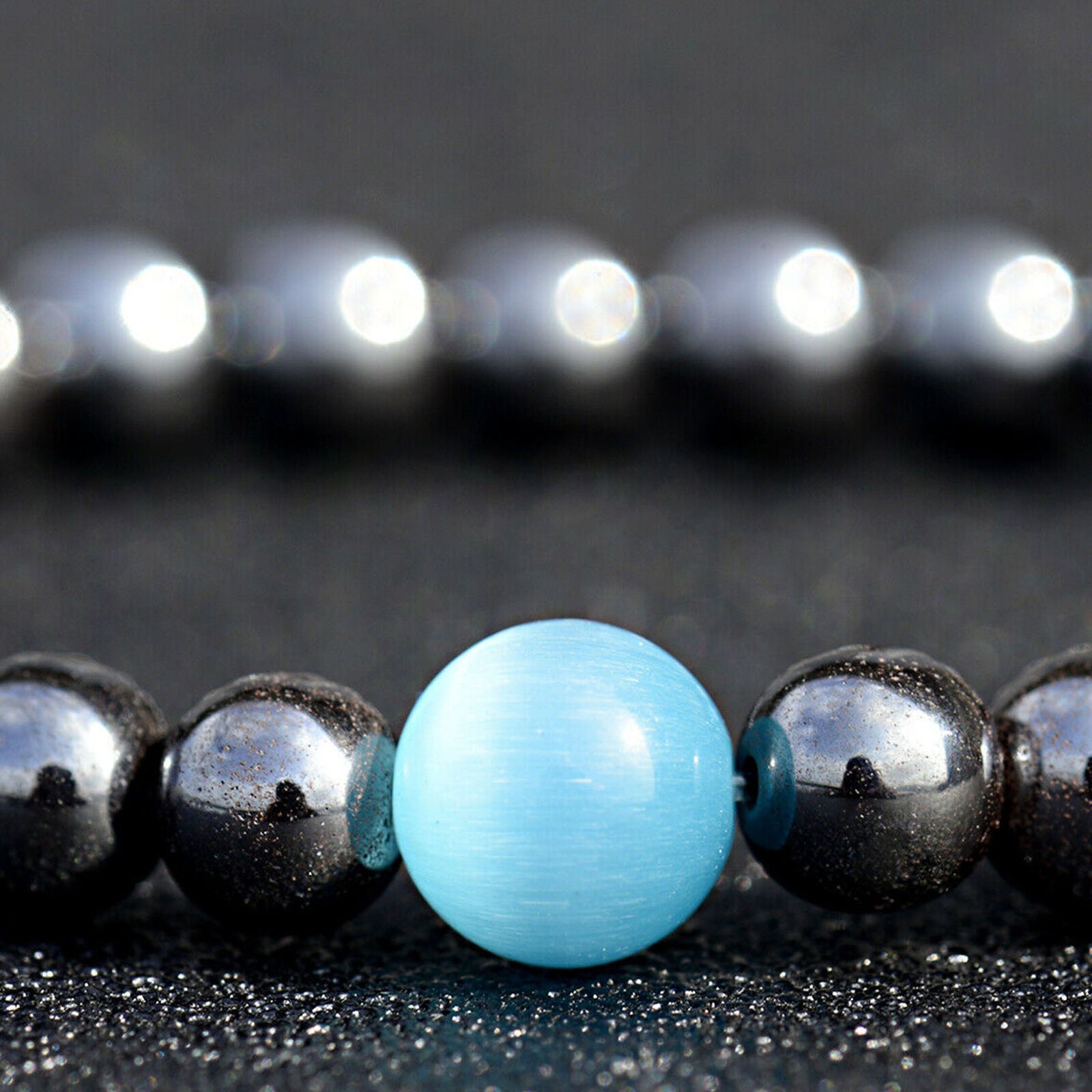 Unisex Therapeutic Energy Healing Bracelets Hematite Magnetic Women Men Bracelet
