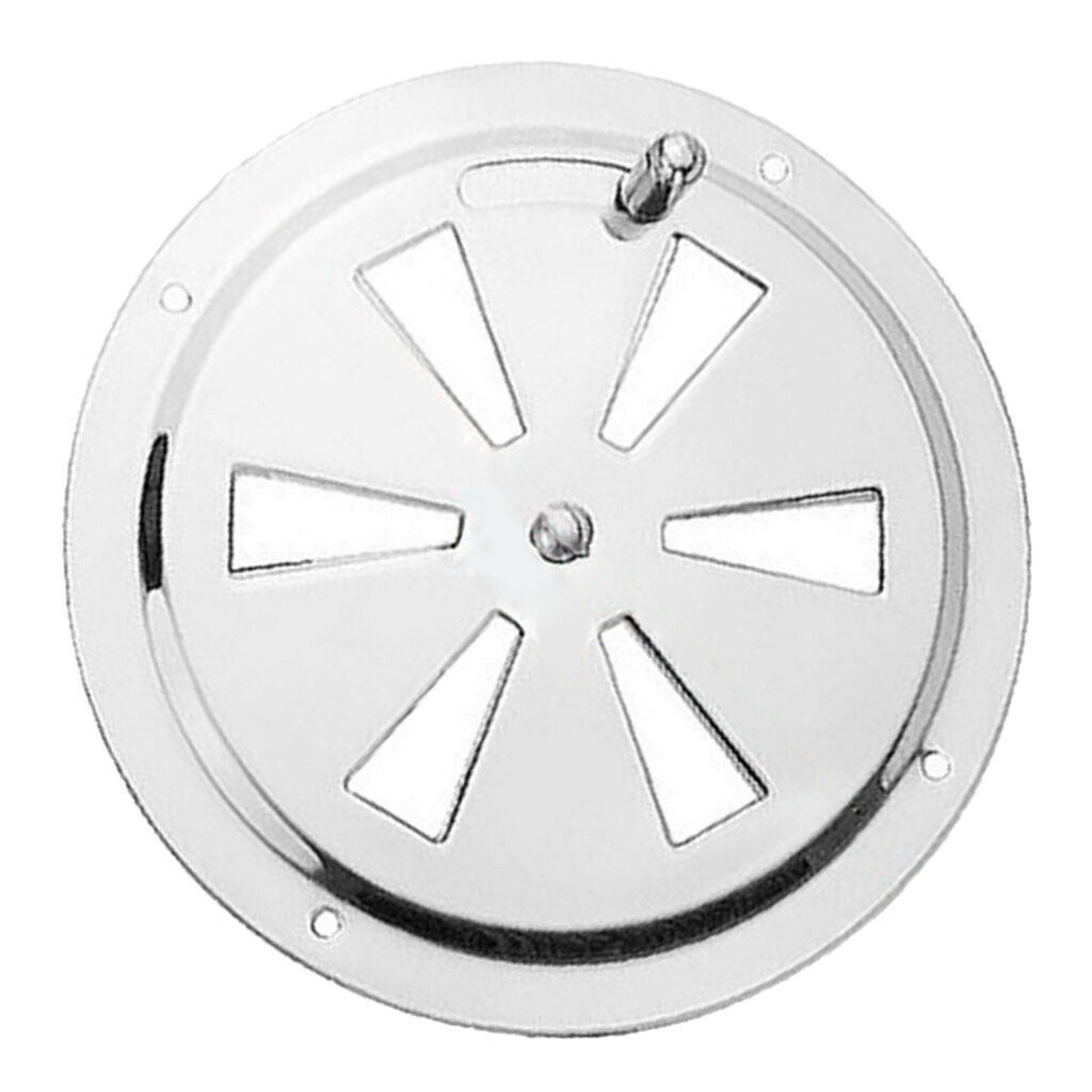 Stainless Steel Round Butterfly Vent, 5-Inch Ventilation Cover Gill Plate  -
