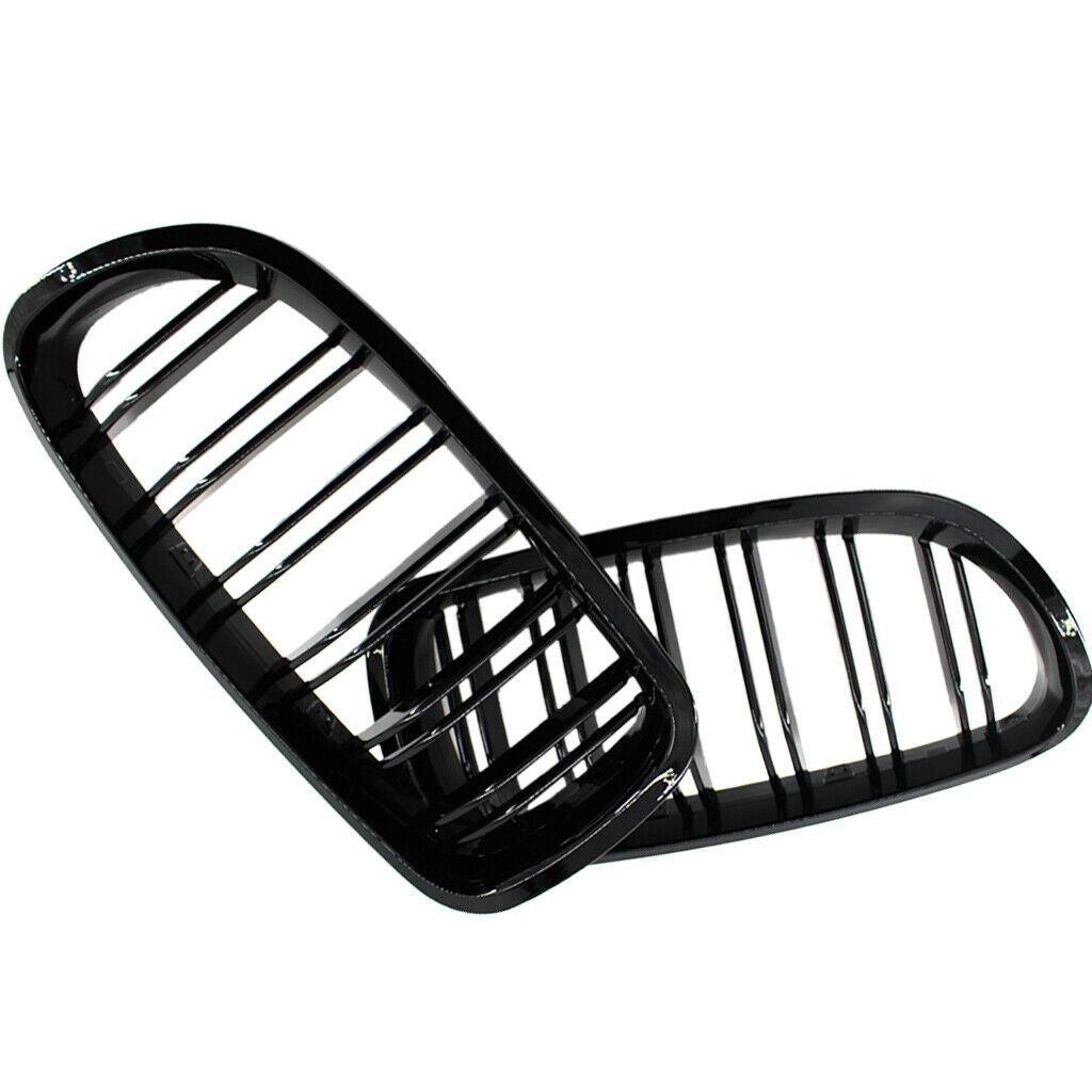 Pair Gloss Black Front Kidney Grilles Grill For BMW F10 F18 2010-2015 NEW