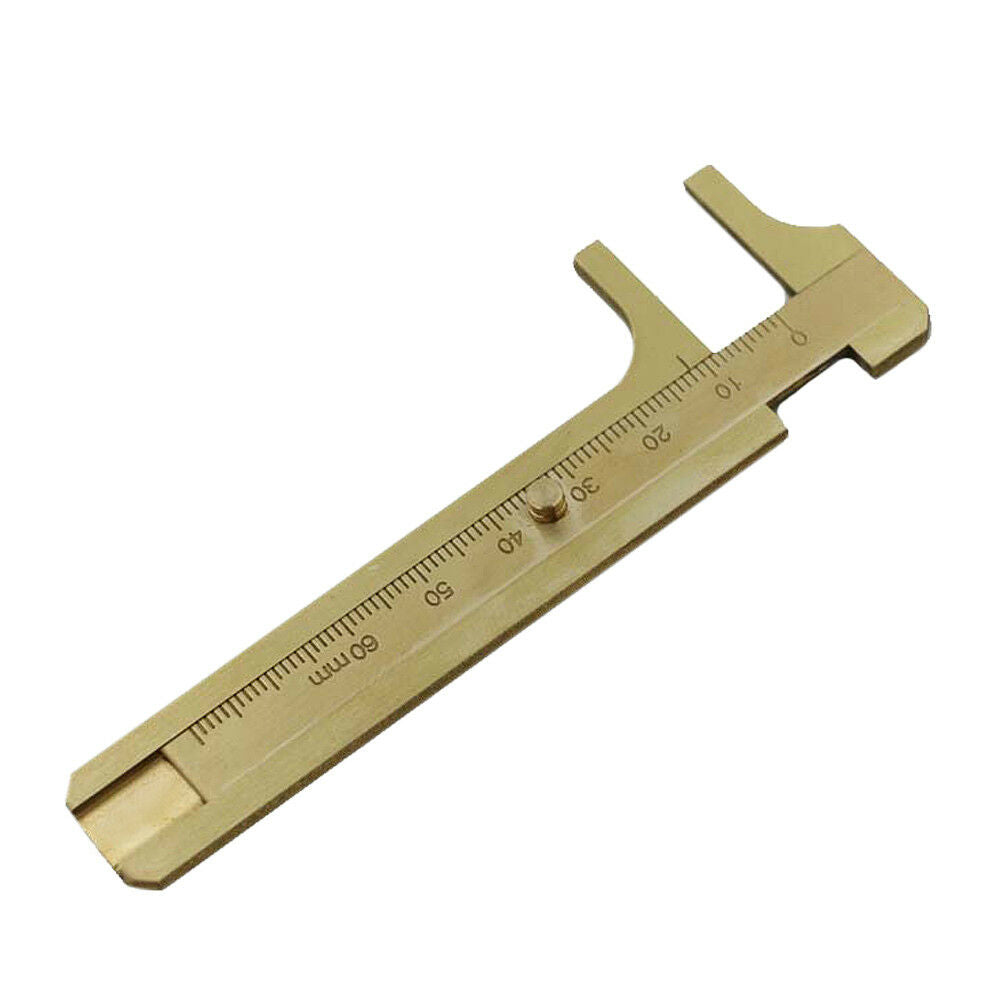 2016 New 80mm Handy Sliding Gauge Brass Vernier Caliper Mini Brass Pocket Ruler
