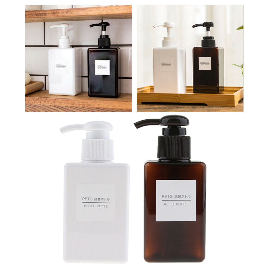 2pcs 150ml Foaming Soap Dispenser Cosmetic Containers Bottles Brown/White