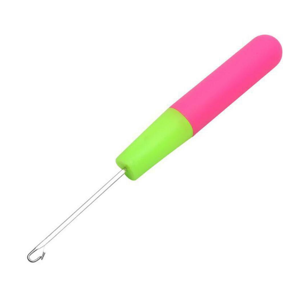5 Packs 6in Latch Hook Crochet Needle for Braids Hair Extension Weave Pink