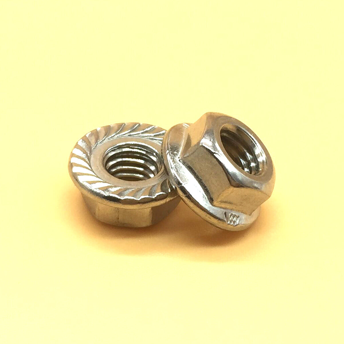 M3 x 0.5 Stainless Steel Flange Hex Nut Right Hand Thread 12Pcs [M1]