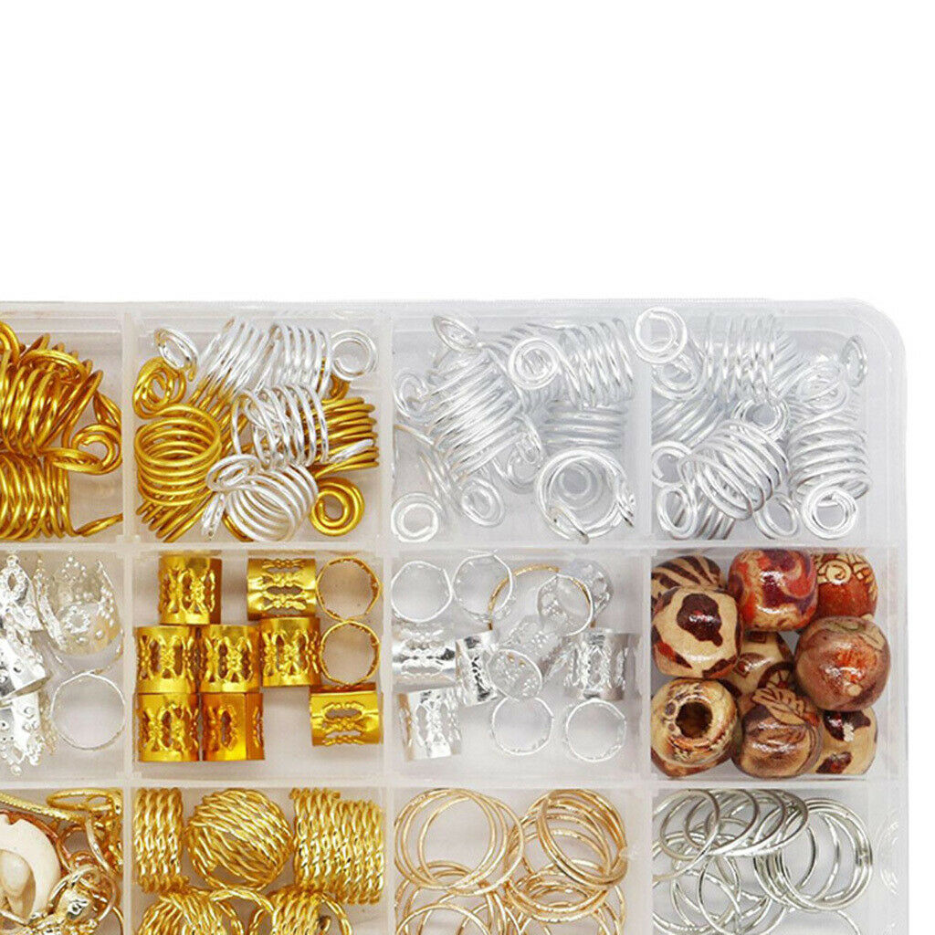 158 Pieces Metal Hair Braiding Beads Hair Braid Rings Cuffs Hair Jewelry Set