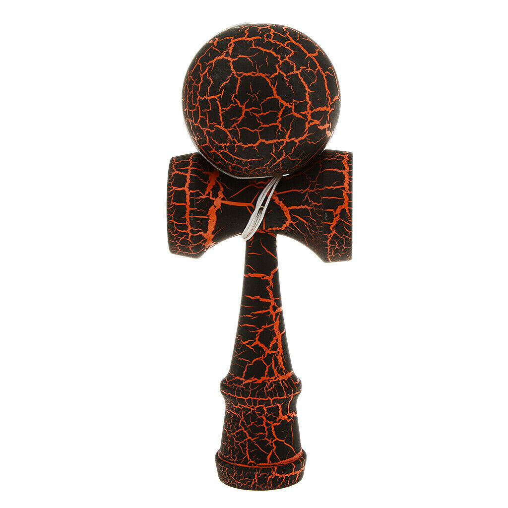 Crack Wood Games Painting Kendama Ball Kids Toys Black And Orange,