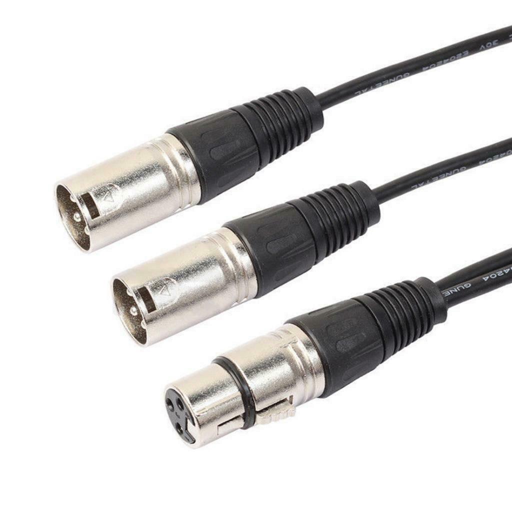 4Pieces 3Pin XLR Female Jack To Dual Male