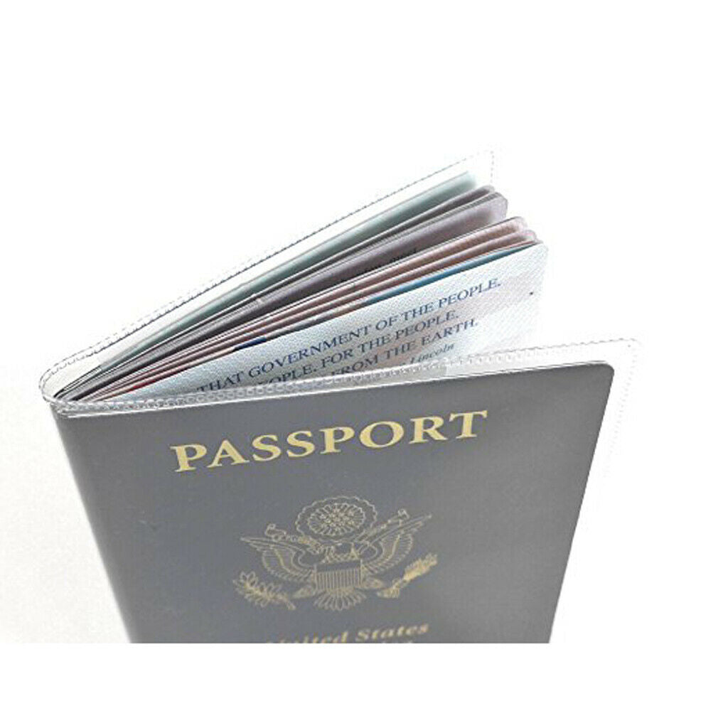 10x Clear Plastic Passport Holders Credit Card Cover Protector Bag Organizer