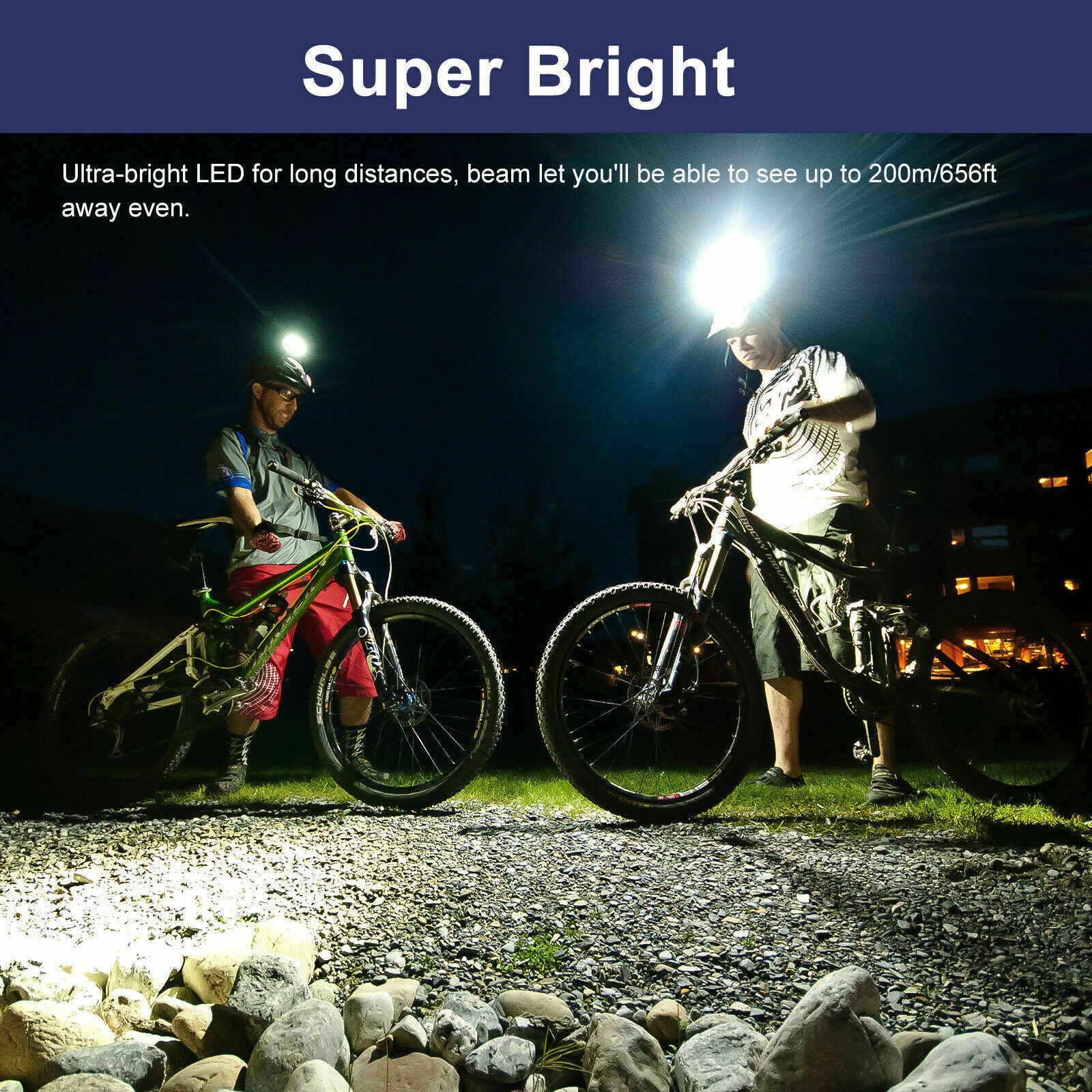 Waterproof 5LED Headlamp USB Rechargeable Headlight Torch Flashlight Light 4Mode