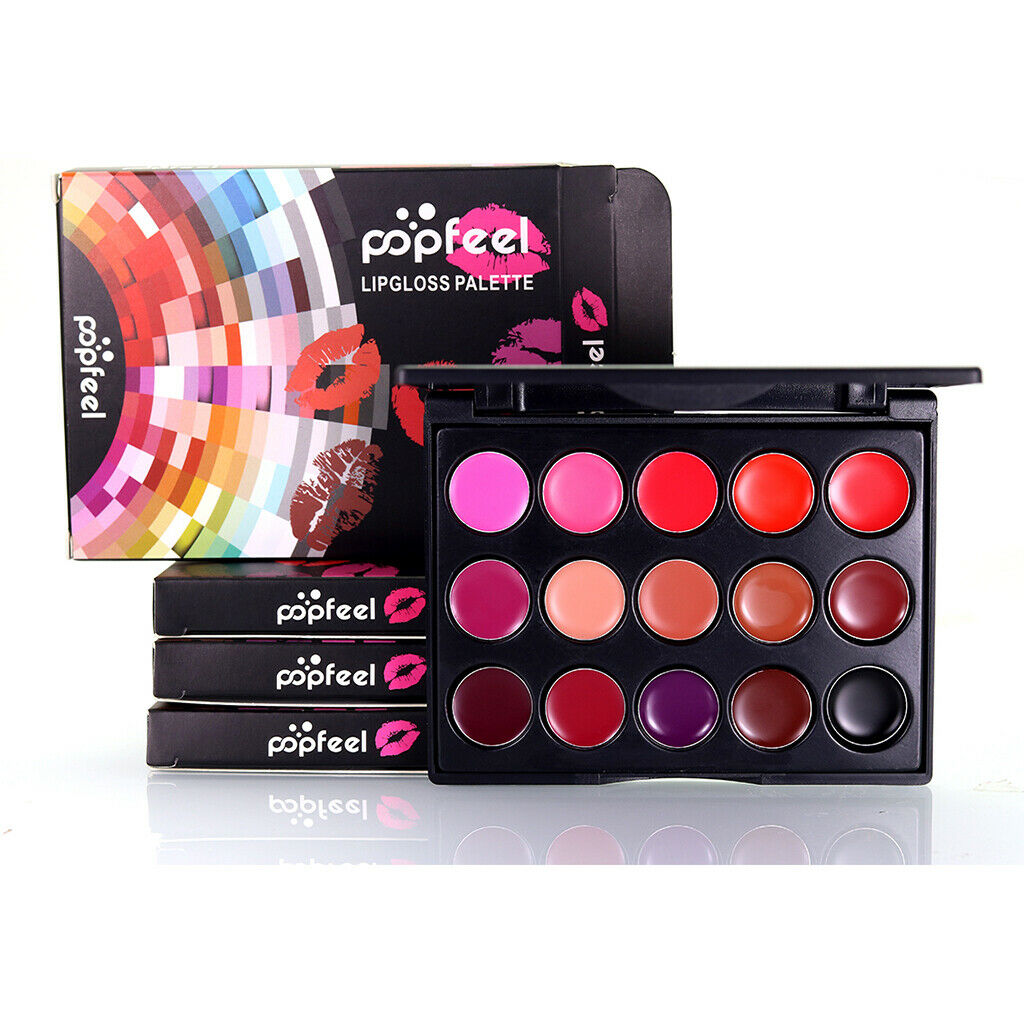 15 Colors Mini Makeup Matte Lip Gloss Lipstick Pigment Palette Comestic Kit