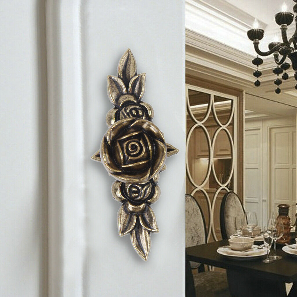 10PCS Stylish Rose Flower Cabinet Handle Drawer Knob for Home Furniture