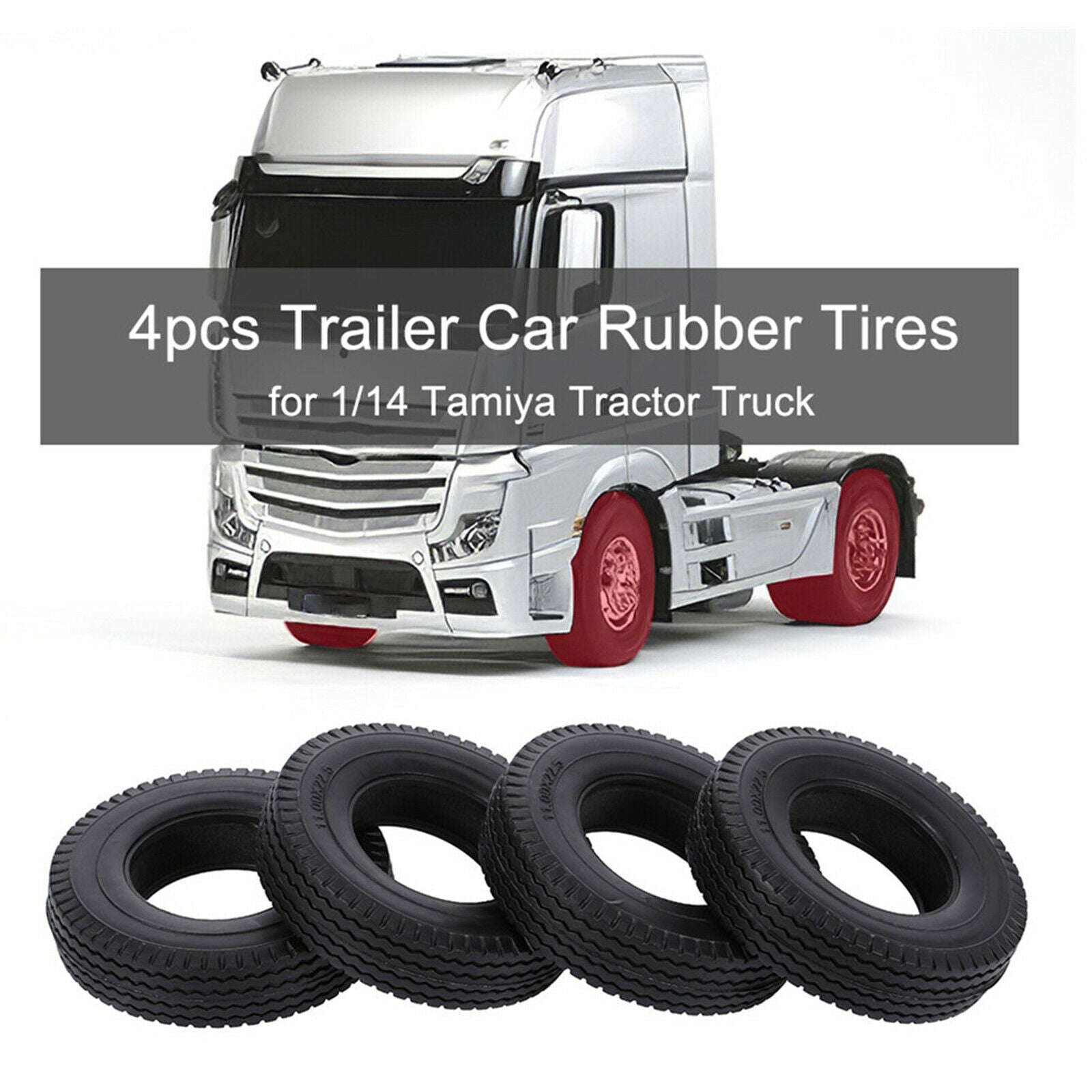 1:14 Rubber Tire for Tamiya Crawler Car Buggy Trailer Tractor Accessories