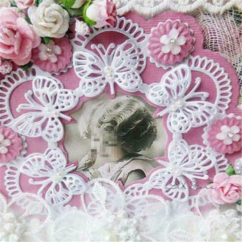 Butterfly Flower Background Metal Cutting Dies Stencil DIY Scrapbooking Template