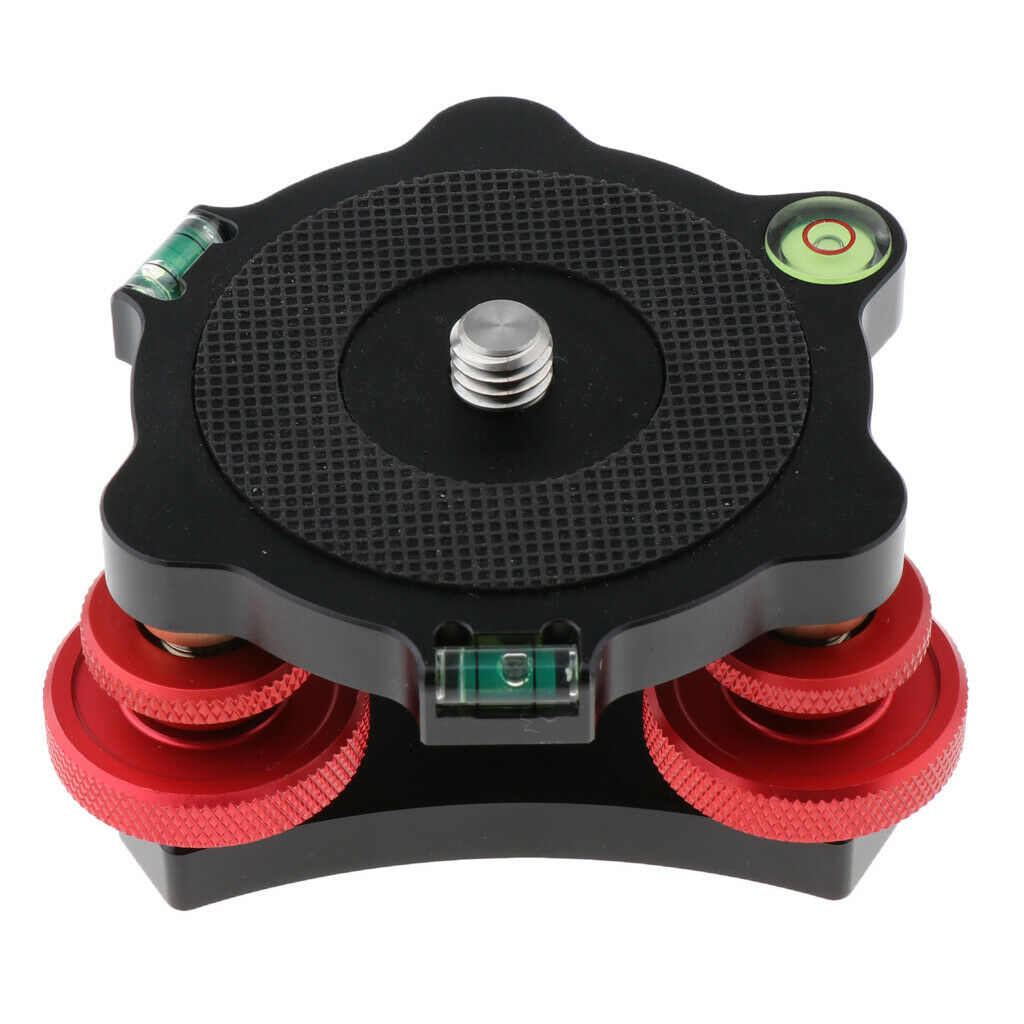 Photography Tripod Leveler Tri-Wheel Leveling Base with Level and 3/8 inch