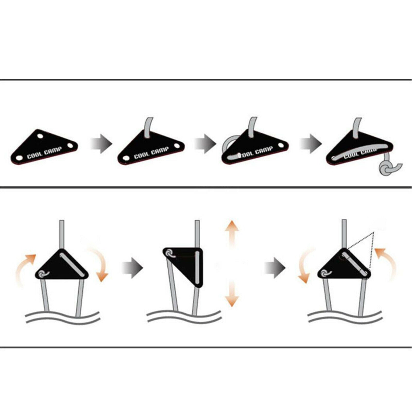 8 Pieces Guy Line Adjusters Guide Paracord Tensioner Bent Runner Outdoor