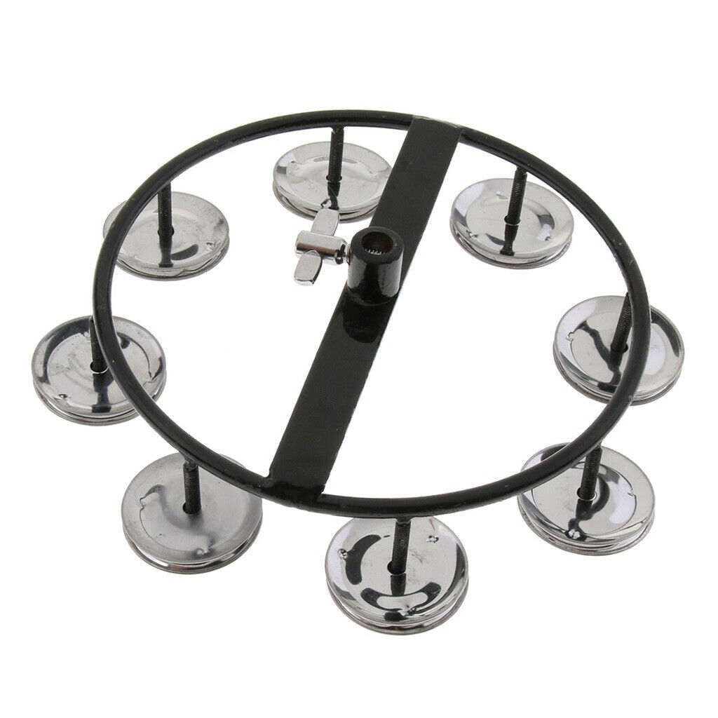 4 Pairs Hi Hat Tambourine Jingle Ring Hand Drum Set Percussion Instrument
