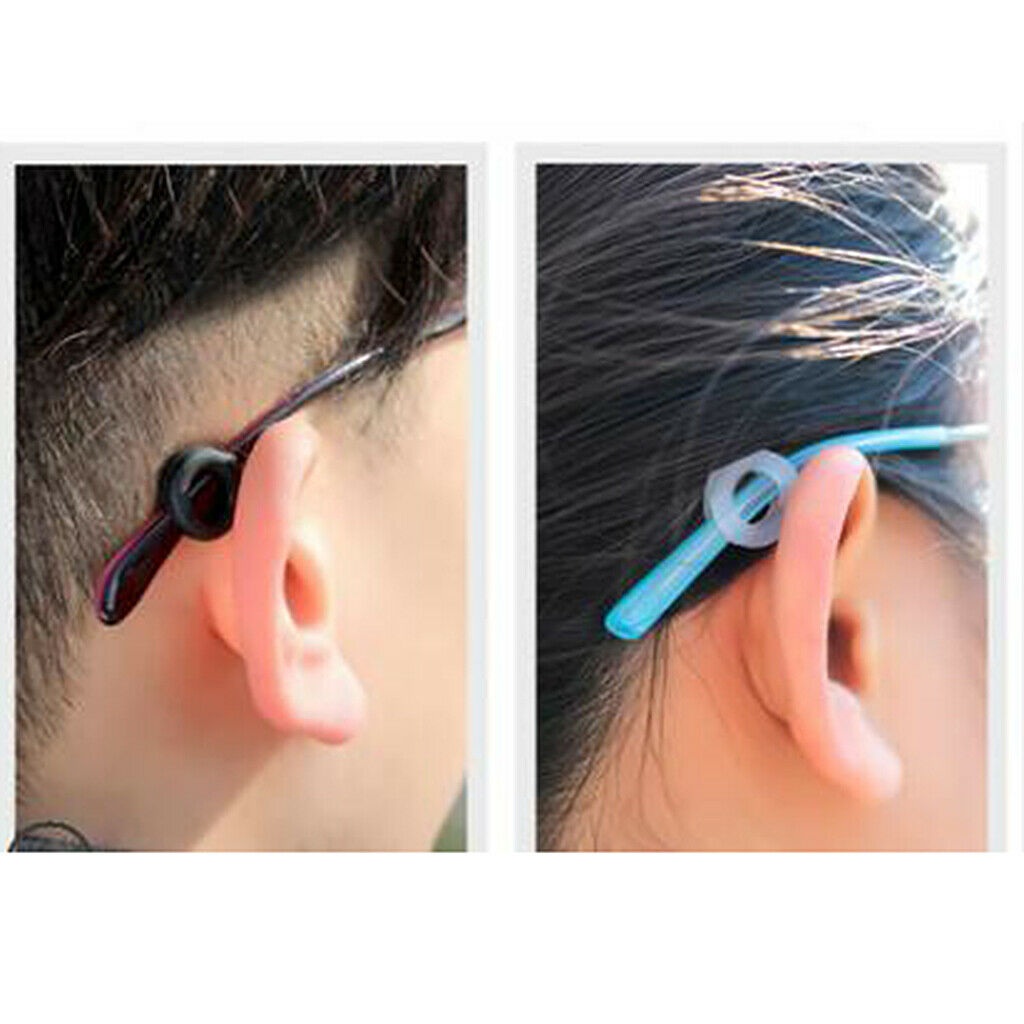 10 Pairs Anti Slip Silicone Ear Hooks Holder for Eyeglass Sunglasses Brown