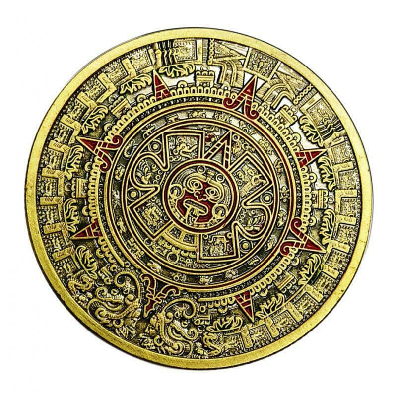 Mayan Bronze Coin Mayan Pyramid Commemorative Medallion Hobby Collection