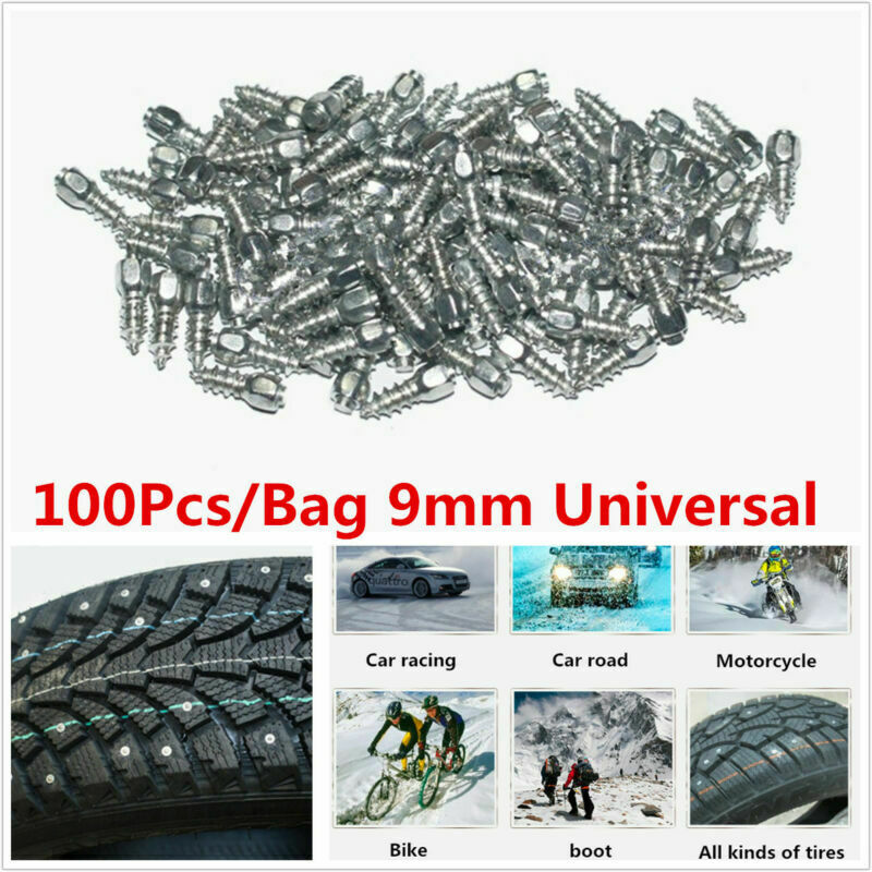 100x9mm Screw in Tire Stud Snow Spikes Racing Track Tire Ice Studs Car/Truck/ATV