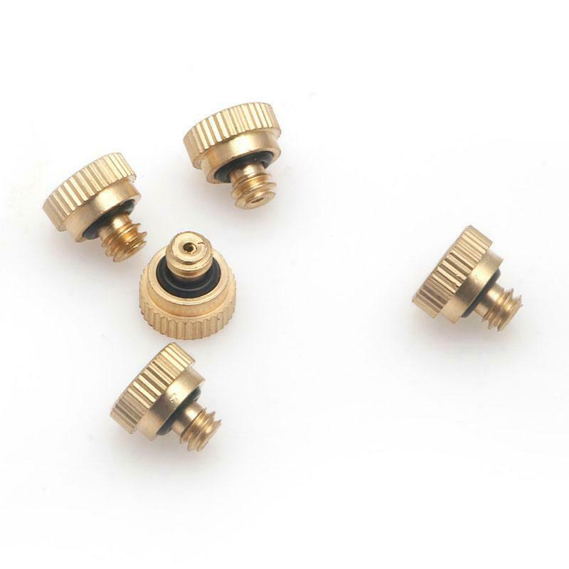 5 pcs 1-section Brass Misting Nozzles for Cooling System (0.2mm) 3/16 Copper