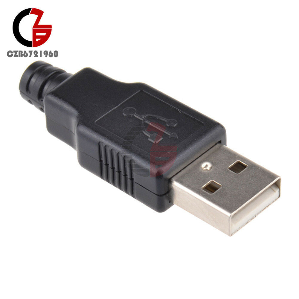 50PCS A Set USB2.0 Type-A 4-pin Male Plug Socket Connector Adapter Plastic Cover