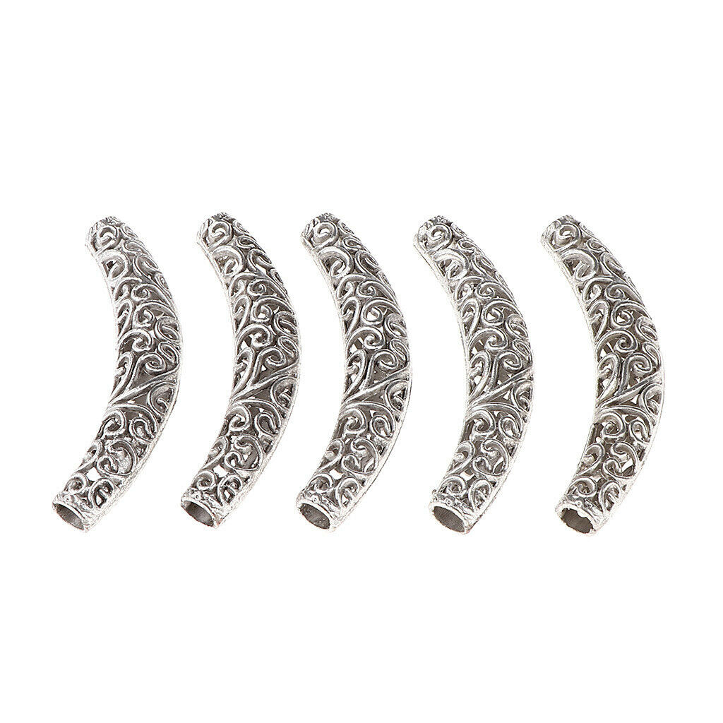 5Pcs Dreadlock Beads Braiding Jewelry Tubes Hair Pendants Ring Cuff 04