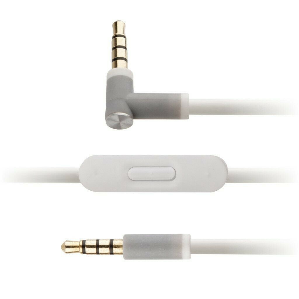 White Audio Cable for Beats by Dr Dre Solo3 and Studio 3.0 Microphone Aux
