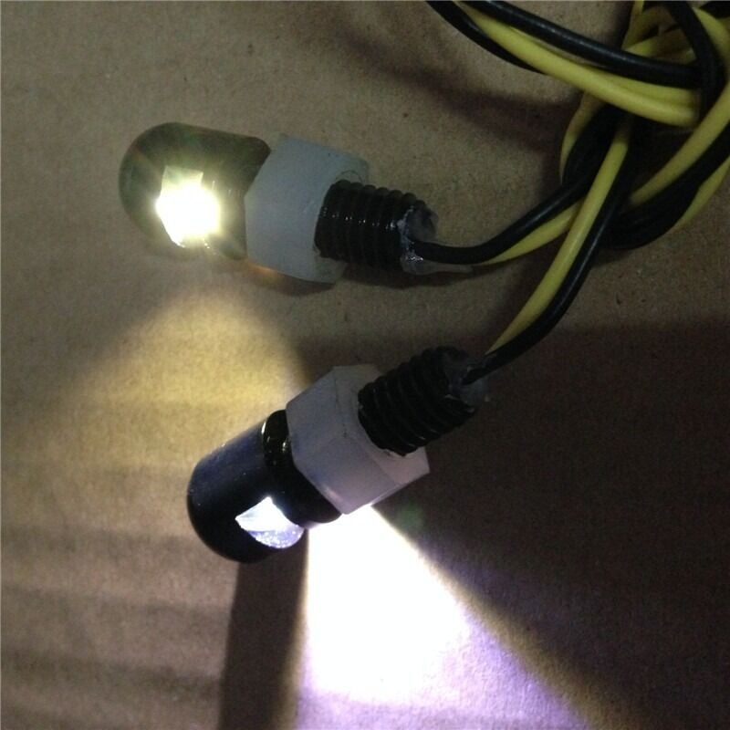 Motorcycle Black Universal LED License Tag Plate Bolt Lights