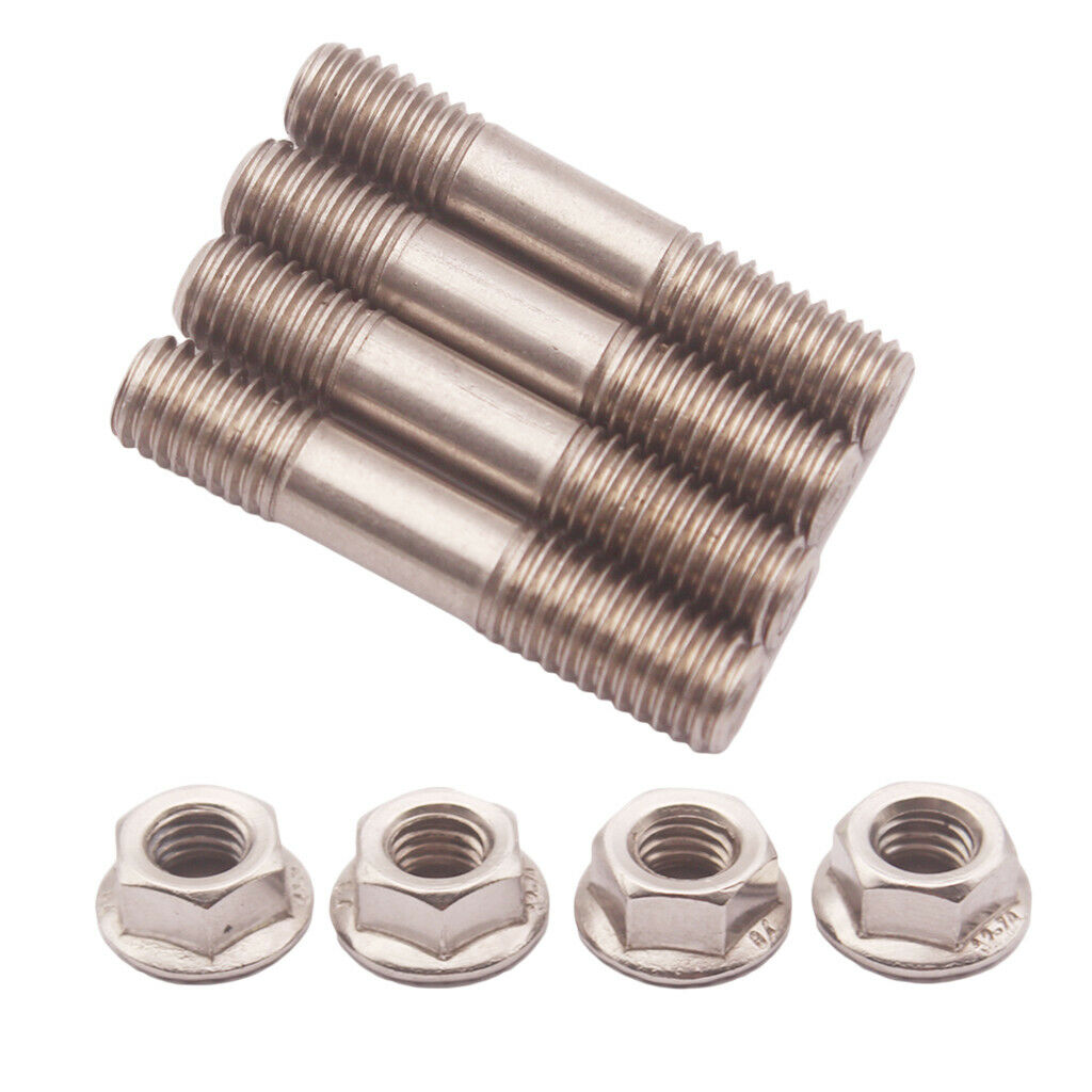 4 Sets New Stainless Steel Stud Nuts M8X1.25 With Flange For T25 T28 Turbo