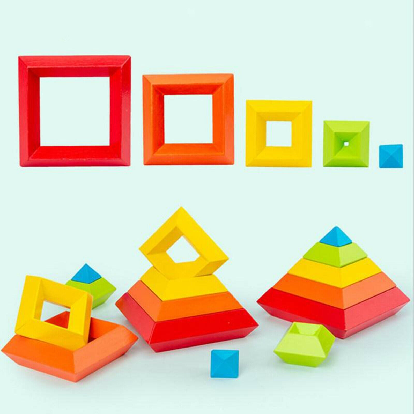 Creative Wooden Wisdom Rainbow Block Construction Toys for Kids Build Owl