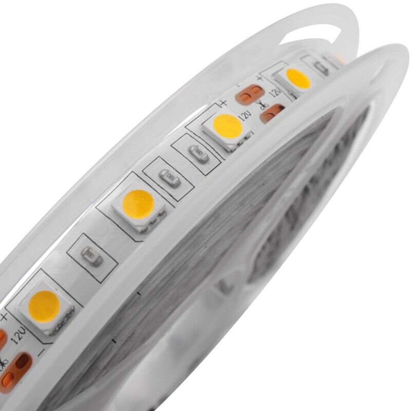 5M 300 Warm White LED 5050 SMD Flexible Light Lamp Strip 12V DC Home Club F4D4D4