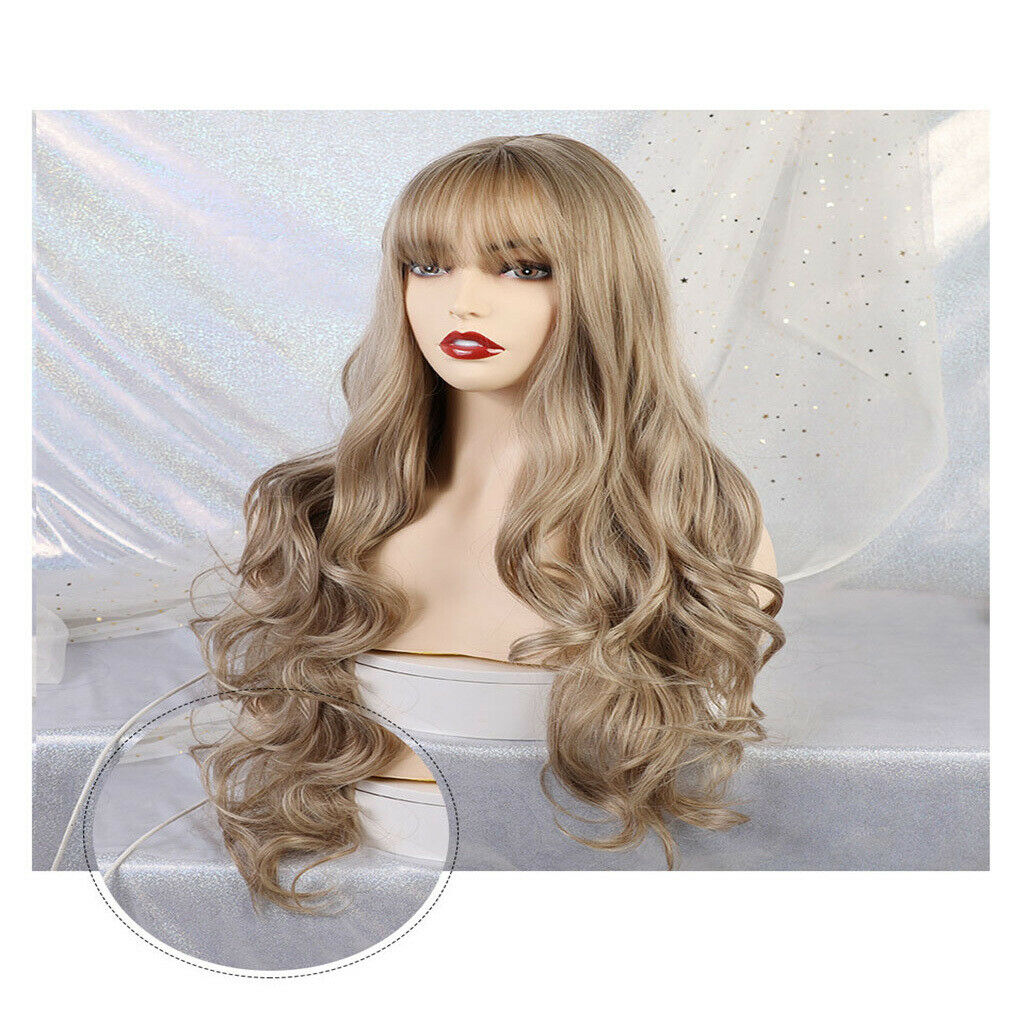 Natural Long Wavy Wigs Heat Resistant Synthetic Full Wigs for Women Daily Party