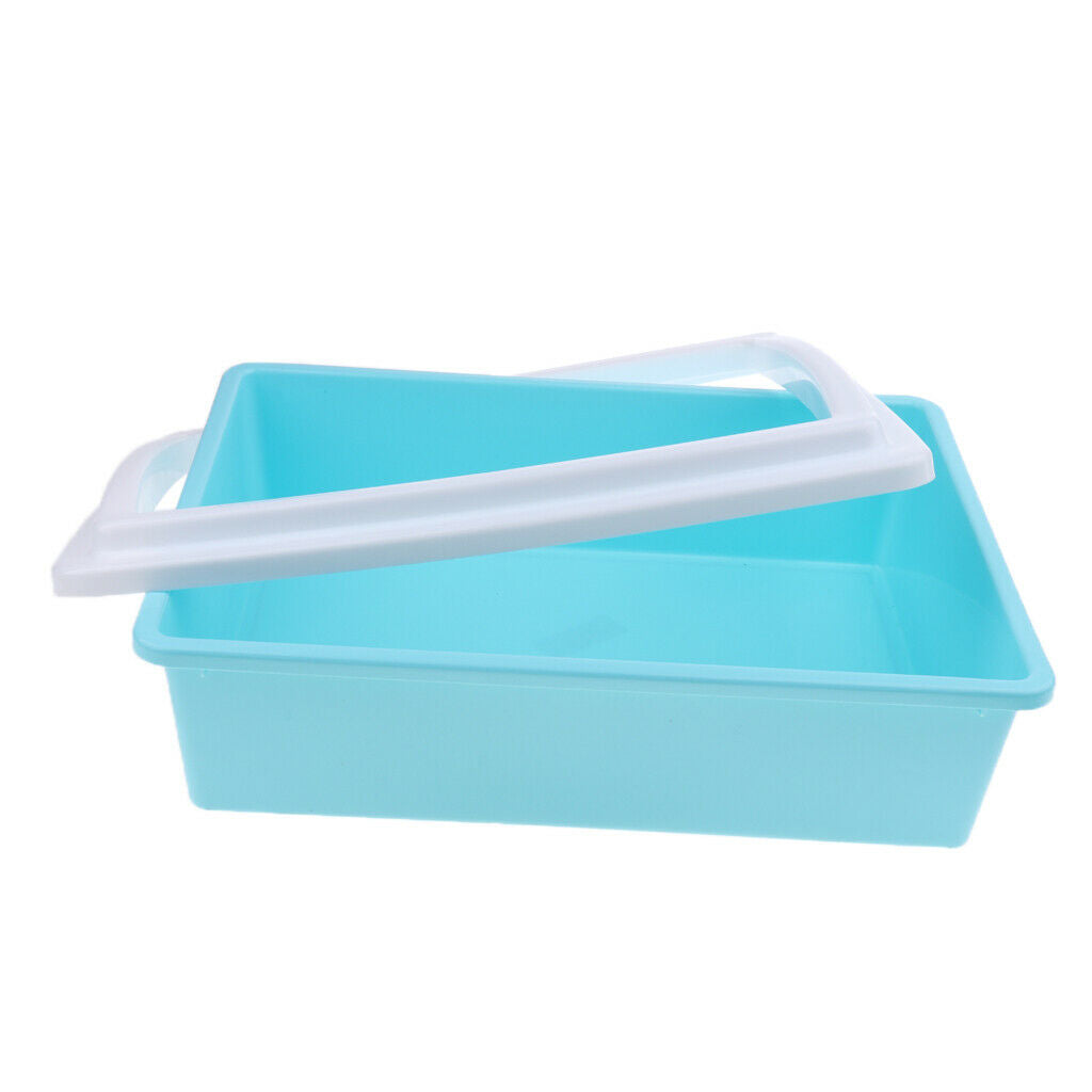 Rectangle Pet Cat Litter Box Kitty Toilet Seat Cat Toilet Cat Supplies Blue