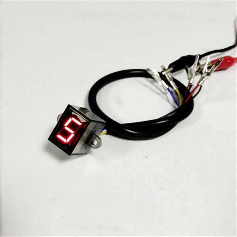 Universal Red Digital Gear Indicator Motorcycle Display Shift Lever Waterproof