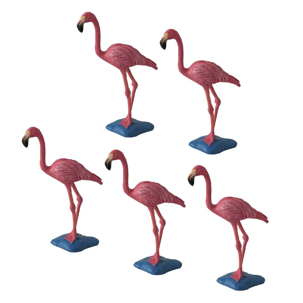 5Pcs Realistic Bird Flamingos Gifts Micro Landscape Garden Decor Photo Props