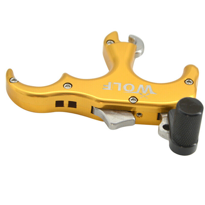 Archery Thumb Trigger 3 Finger Grip Release Aids Caliper Compound Bow Automatic