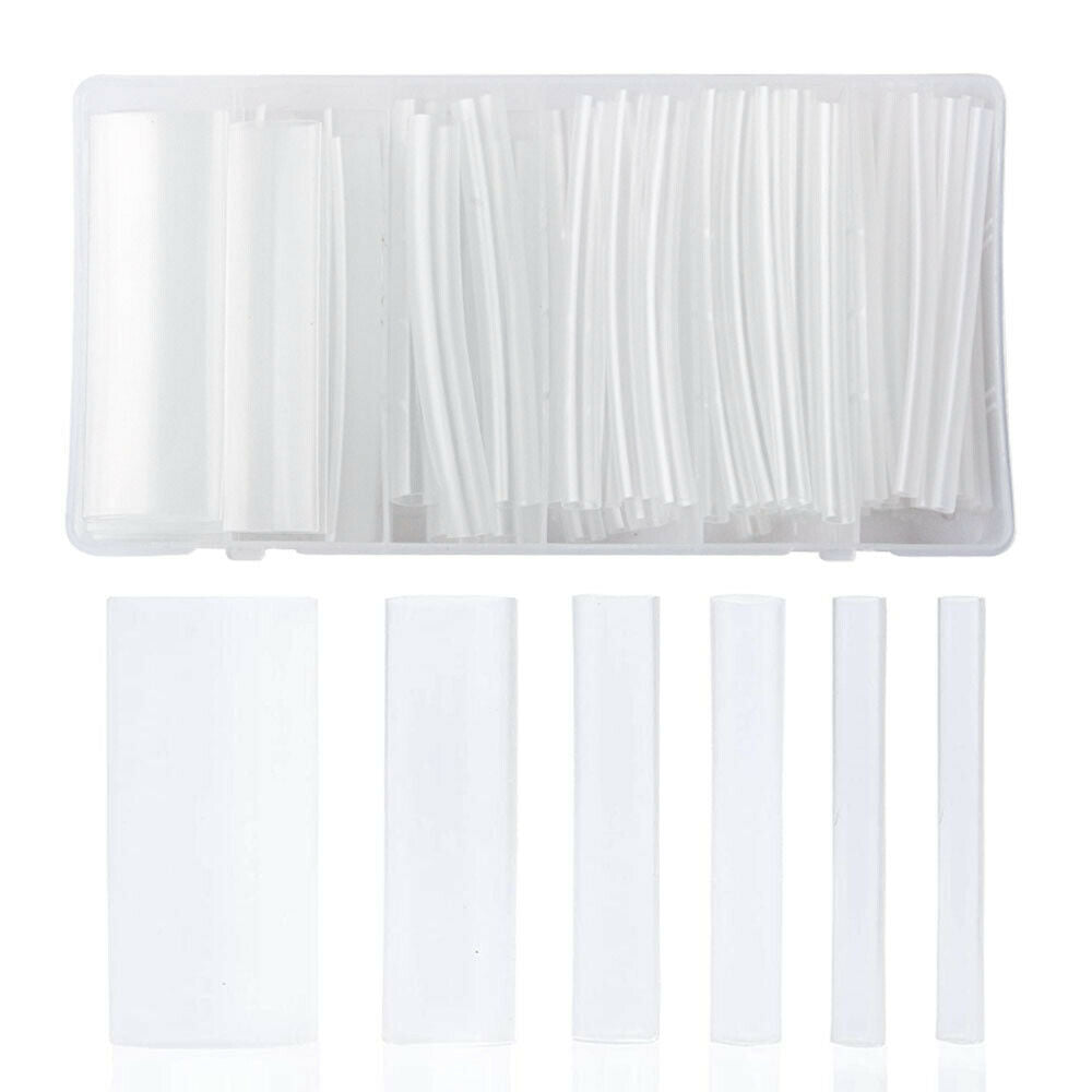 60Pcs Heat Shrink Tubing Kit  3:1 Dual Wall Marine Adhesive Lined Tube - Clear