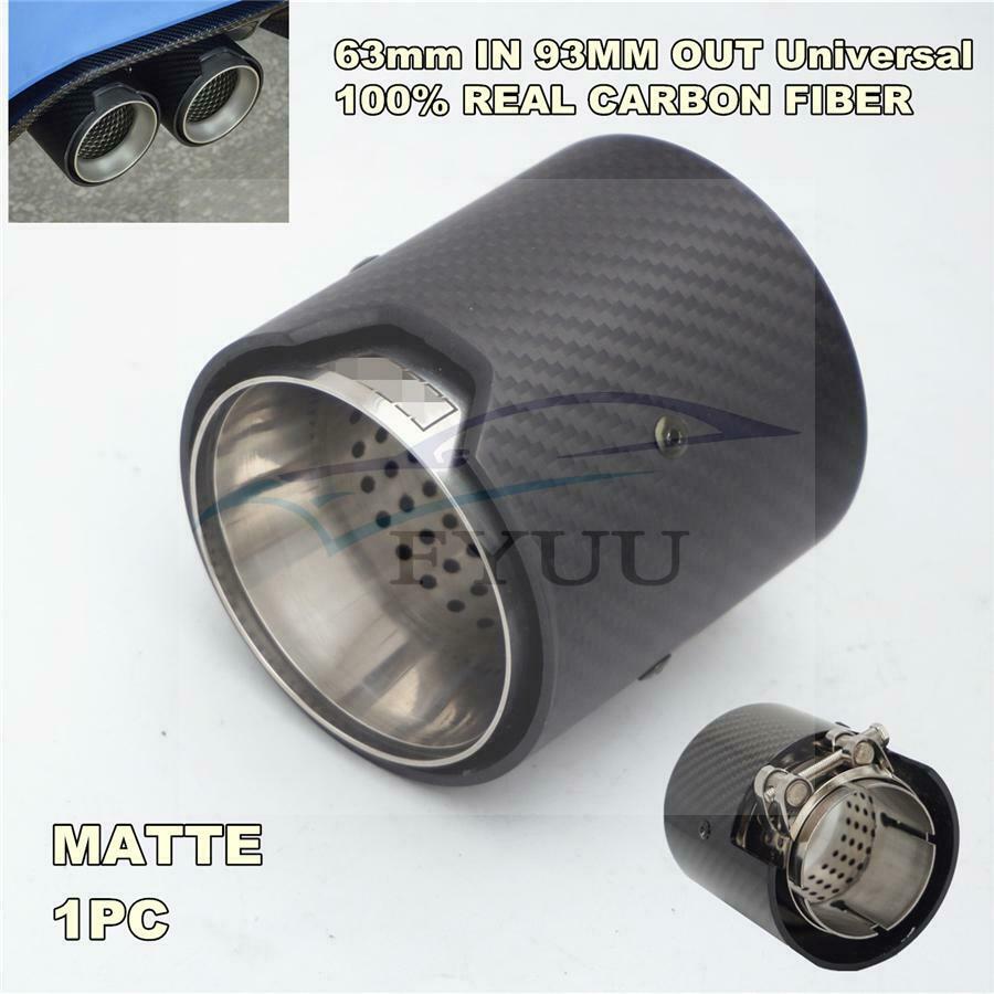 1 Pcs Matte Real Carbon Fiber Exhaust Tip Pipe For BMW M Performance 63 / 93mm