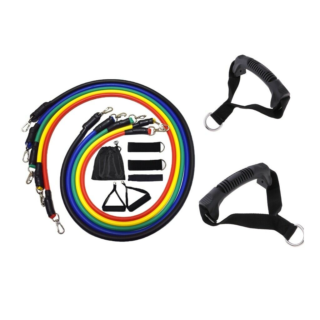 13 Pcs Yoga Resistance Bands Elastic Exercise Tube Training with Door Anchor