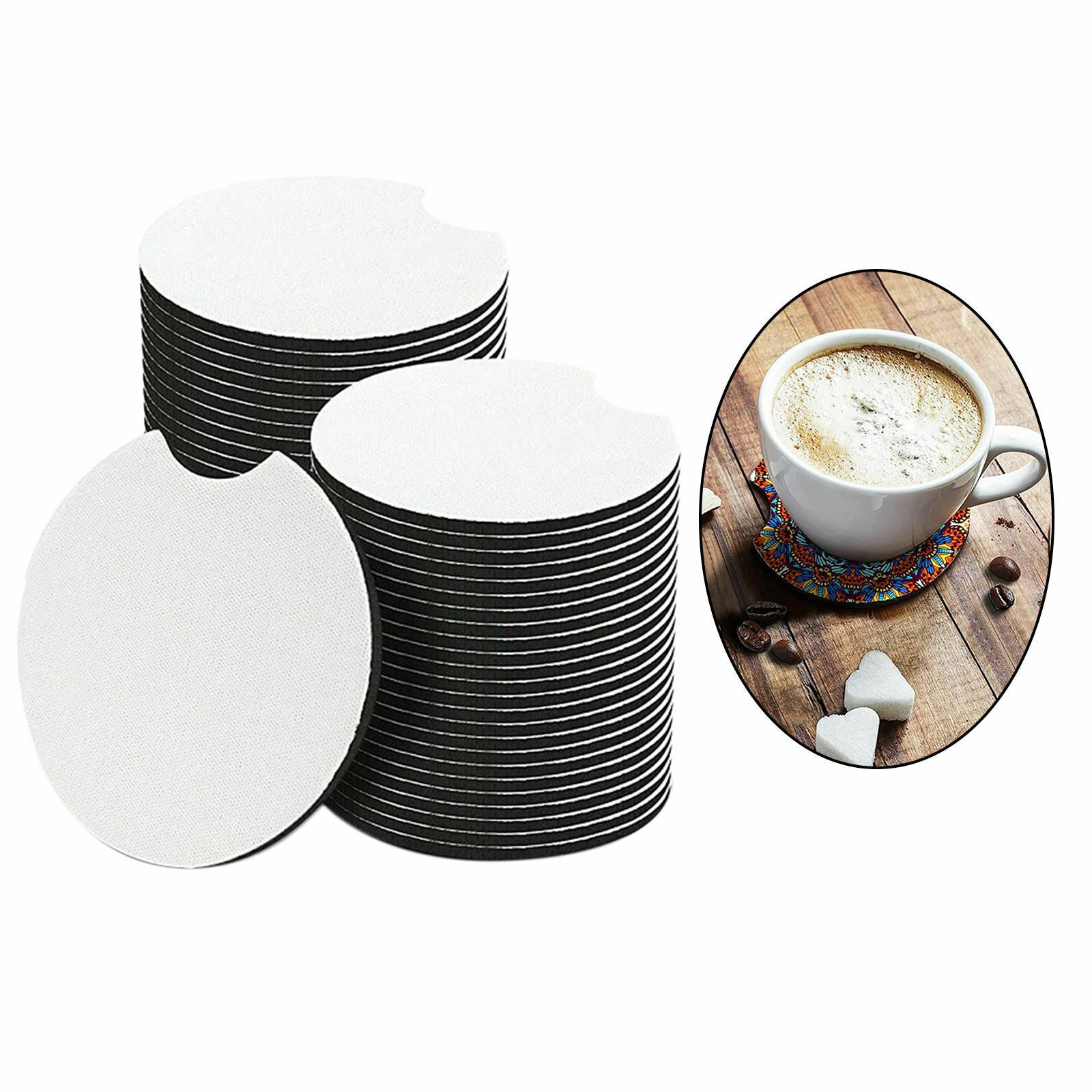 50 X Sublimation Cup Coasters Blank  Transfer for Malprojects DIY