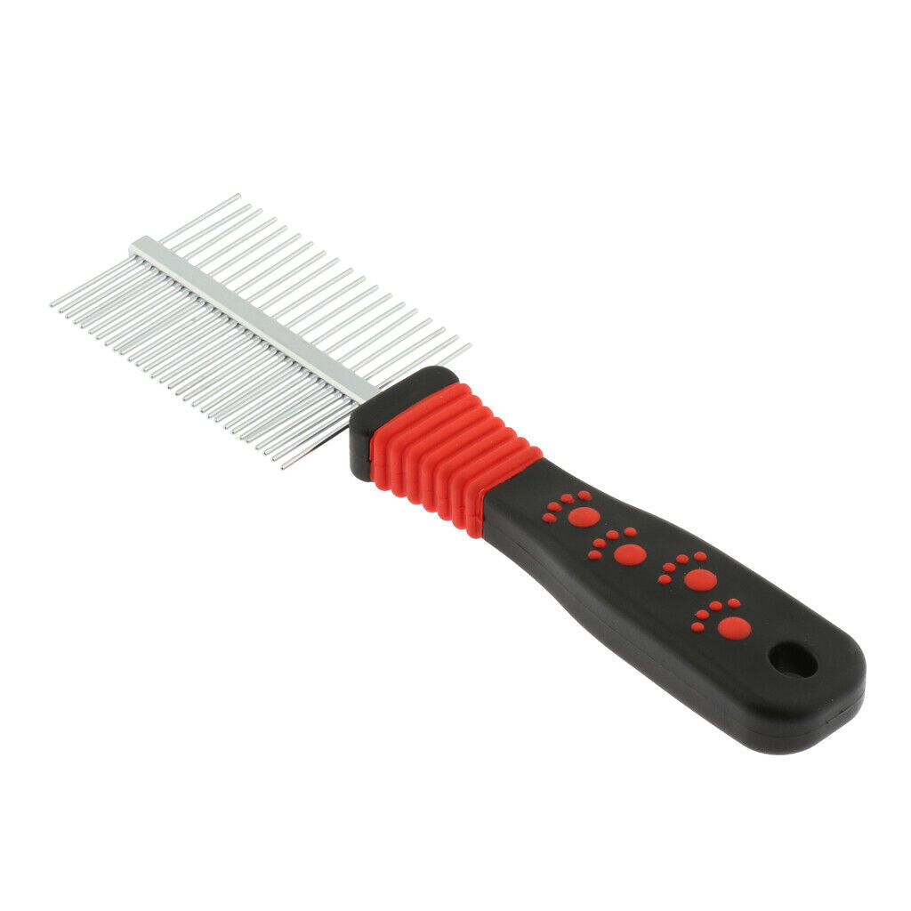 Pet Dog Cat Double Side Row Teeth Brush Massaging Grooming Hair Comb