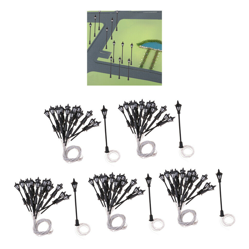 100 Pieces 1/150 Painted Yard LED Lights Lamp for Train Railway Scenery