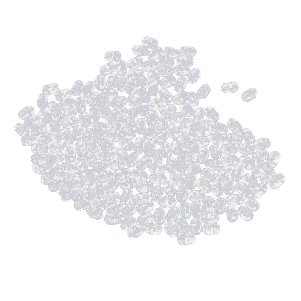 300 Pieces Fishing Beads Plastic Oval Beads Double Pearls Drill Cross Clear