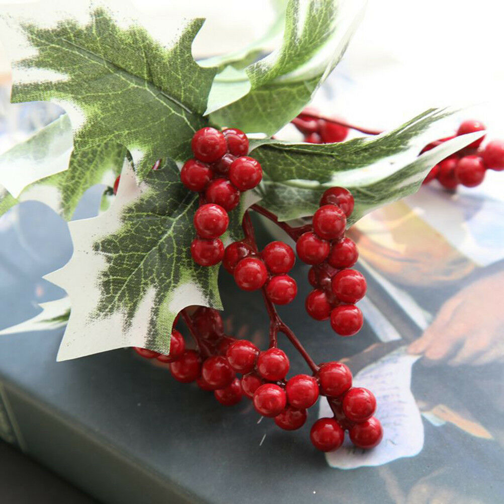 22cm Artificial Flower Red Berries Christmas Flower New Year's Tree Decora.l8