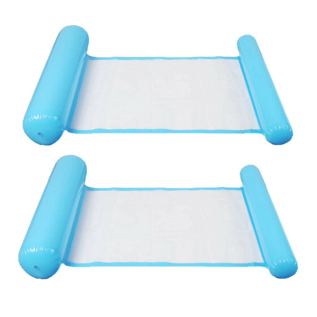 2 Pieces Durable Pool Inflatable Bed Water Floating Hammock Funny Net Mat